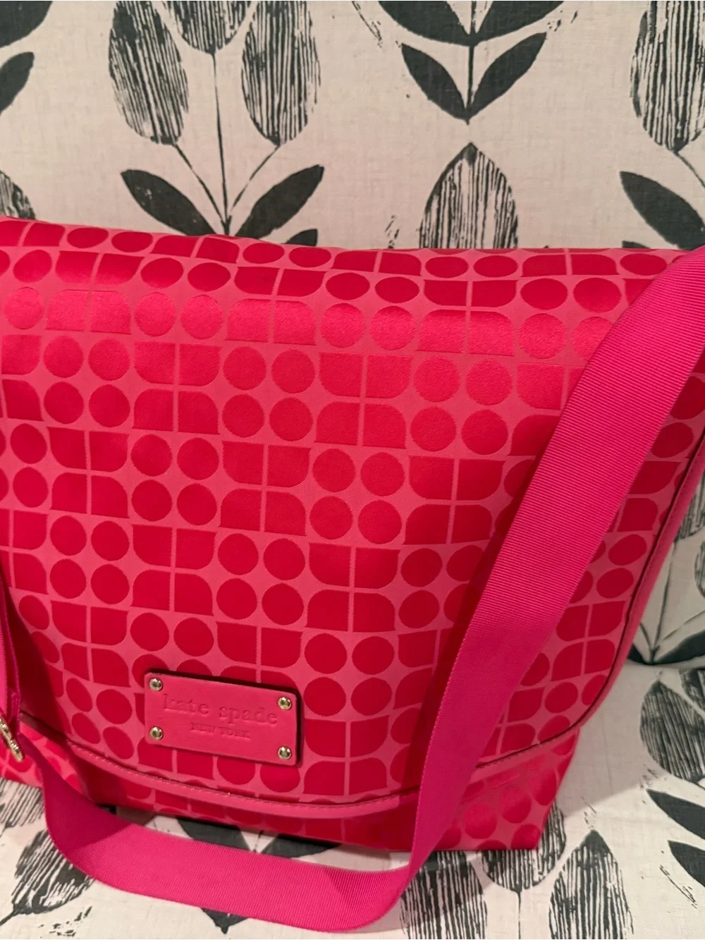 Kate Spade Hot Pink Geo-Print Crossbody Bag